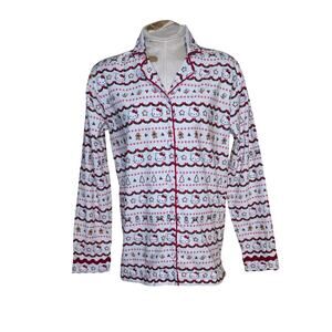 Pottery Barn Teen Hello Kitty Gingerbread Fair Isle Christmas Pajama Top Size XS